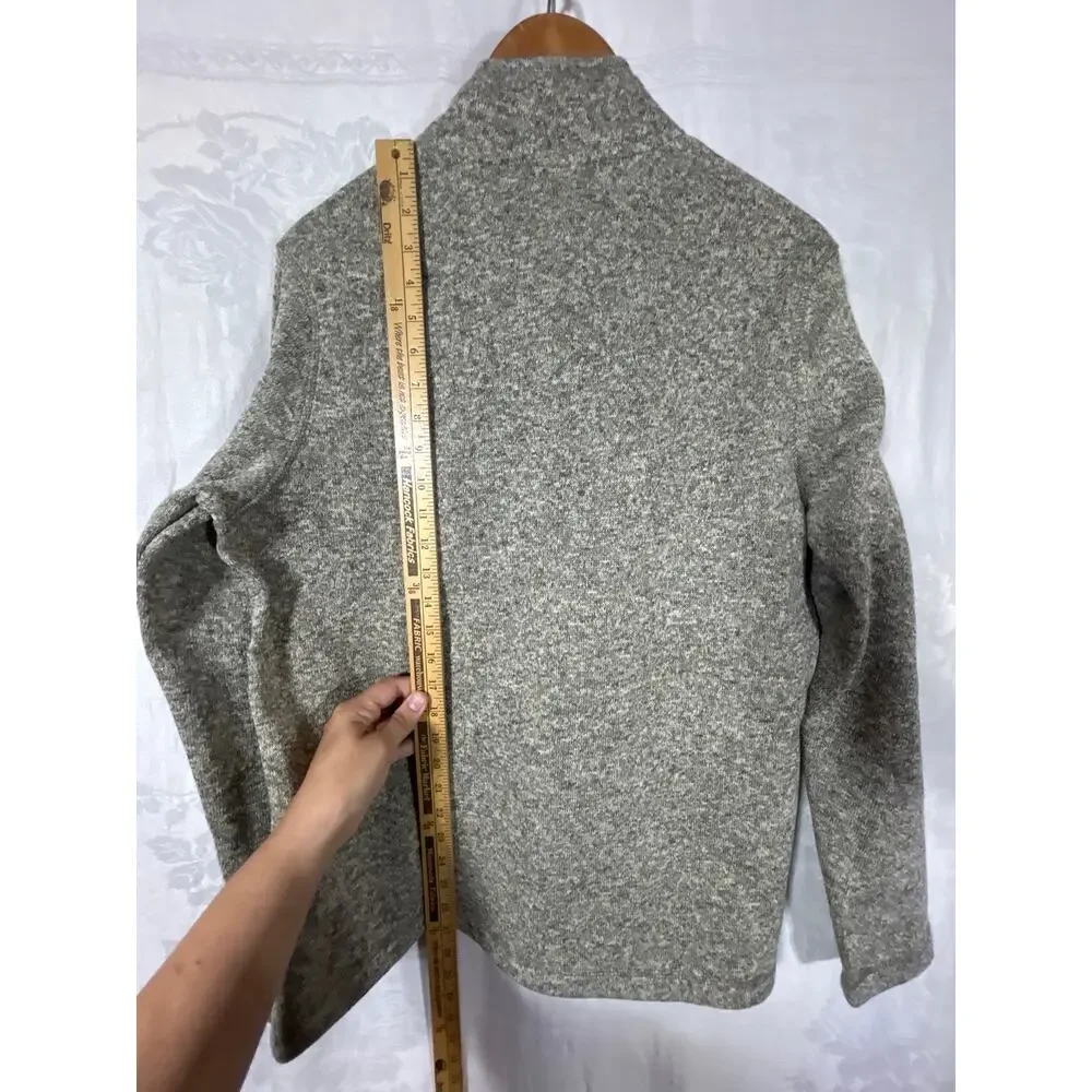 Eddie Bauer Sweatshirt Medium Gray 1/4 Zip Fleece Lined Sweater